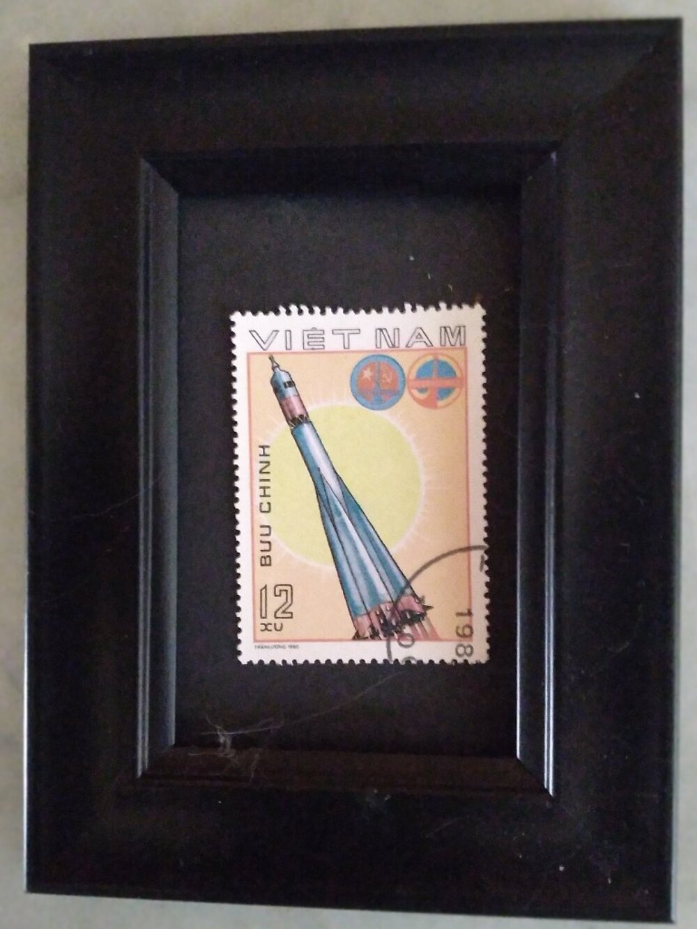 Framed Collectible International Postage Stamp - Space Exploration